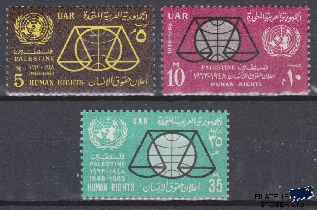 UAR Palestina známky Mi 136-38