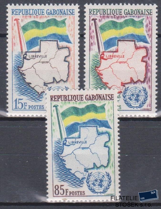 Gabon známky Mi 157-59