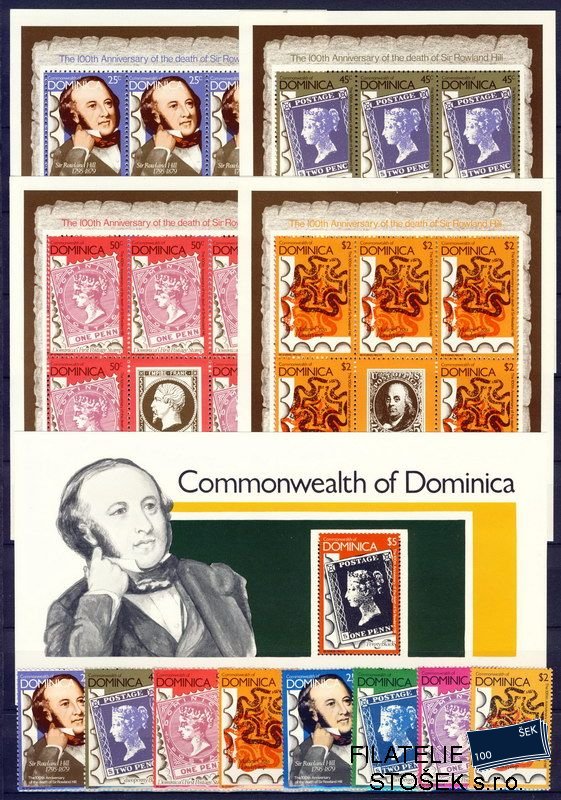 Dominica známky Mi 0615-8 A+C + TL + Block 53