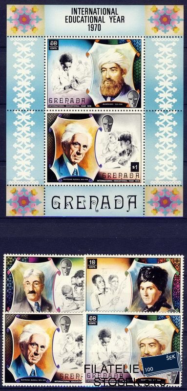 Grenada známky Mi 0391-4 + Block 13