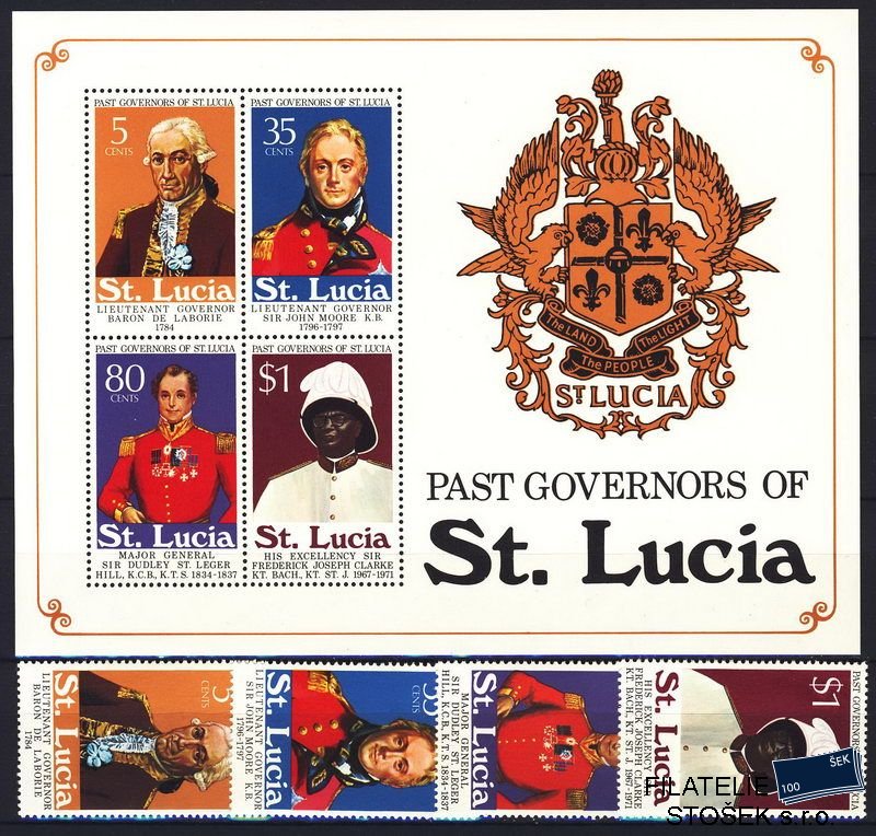 St. Lucia známky Mi 0352-5 + Bl. 5