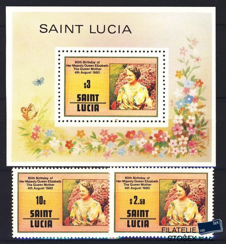 St. Lucia známky Mi 0499-500 + Bl. 23