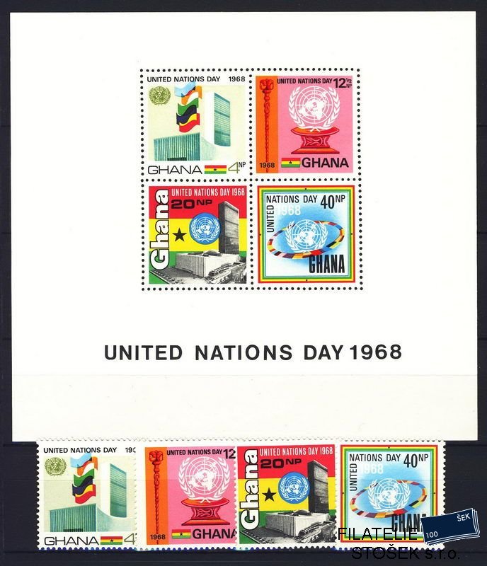 Ghana známky Mi 0355-8 + Bl. 34