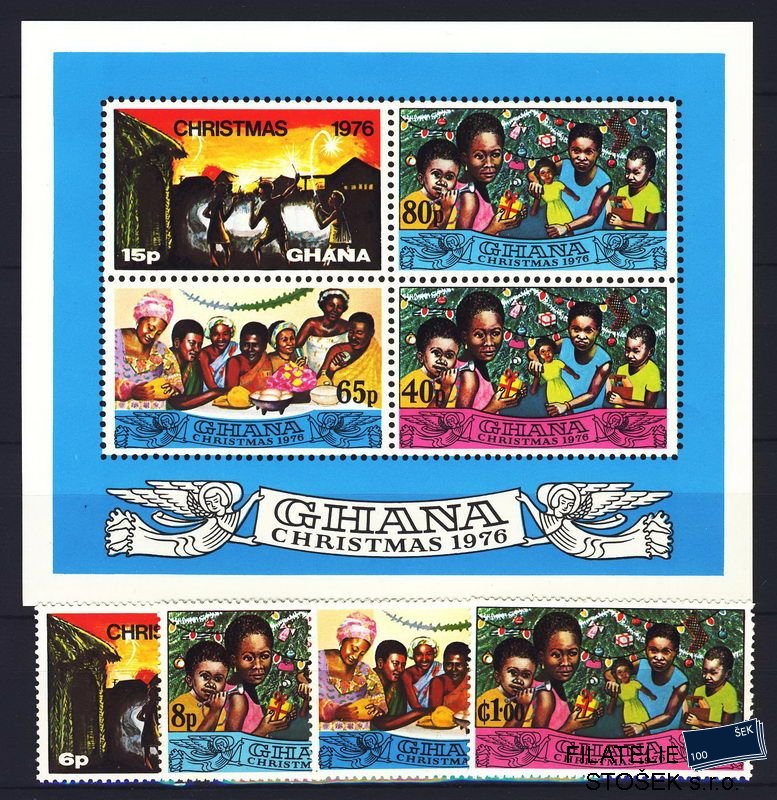 Ghana známky Mi 0670-3 + Bl. 67