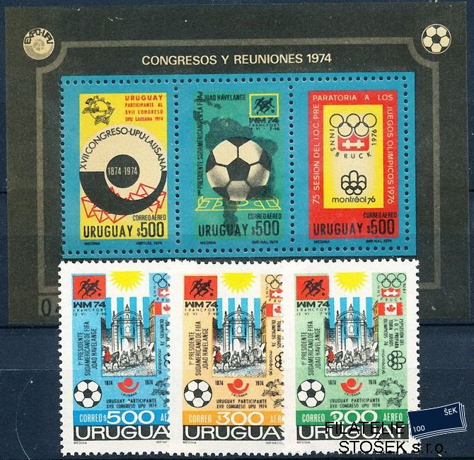 Uruguay známky Mi 1313-5+Bl.21