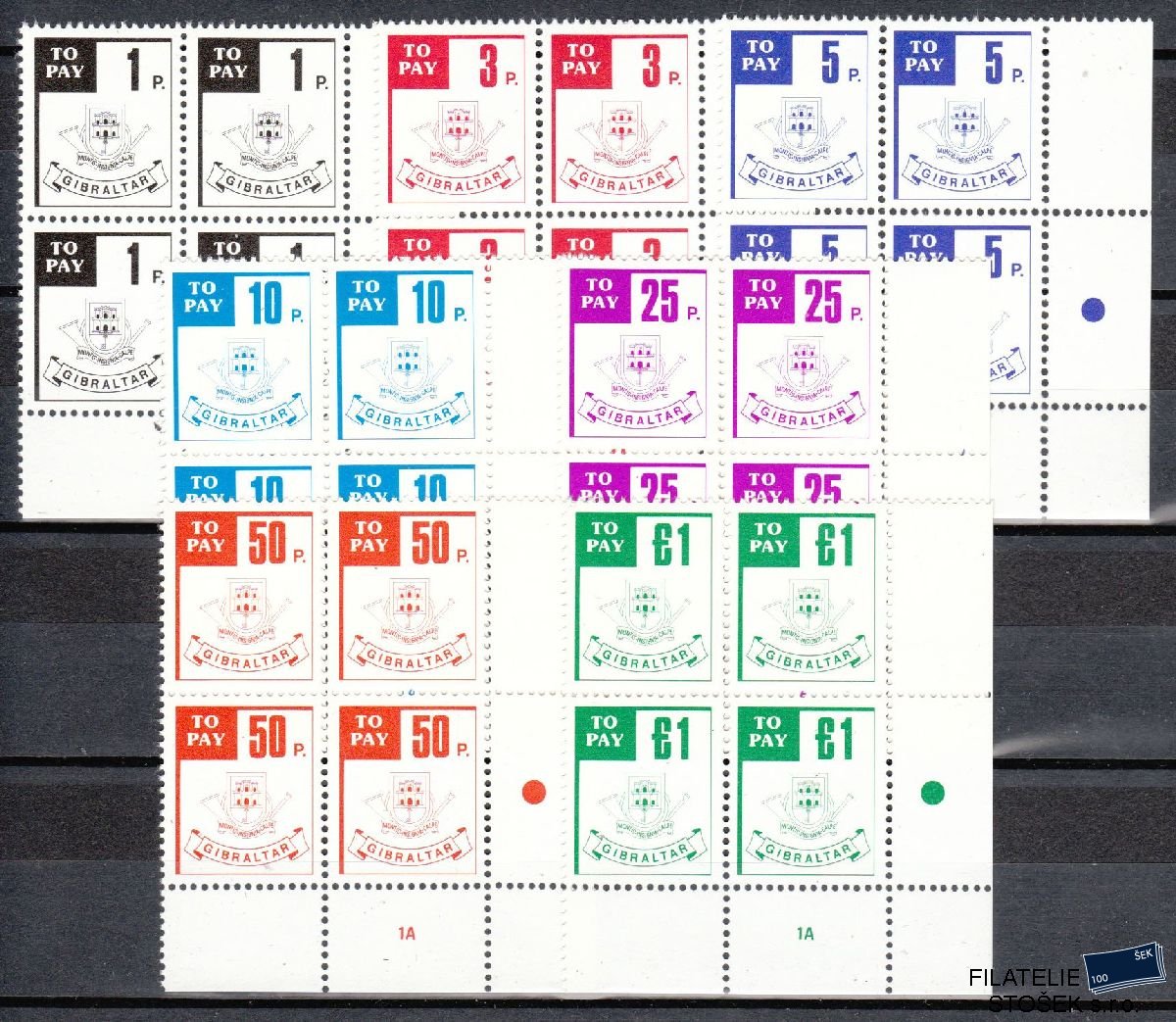 Gibraltar známky Mi P 13-19 4 Blok