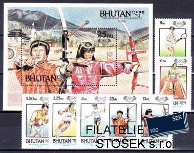 Bhutan známky Mi 0874-80+Bl.112