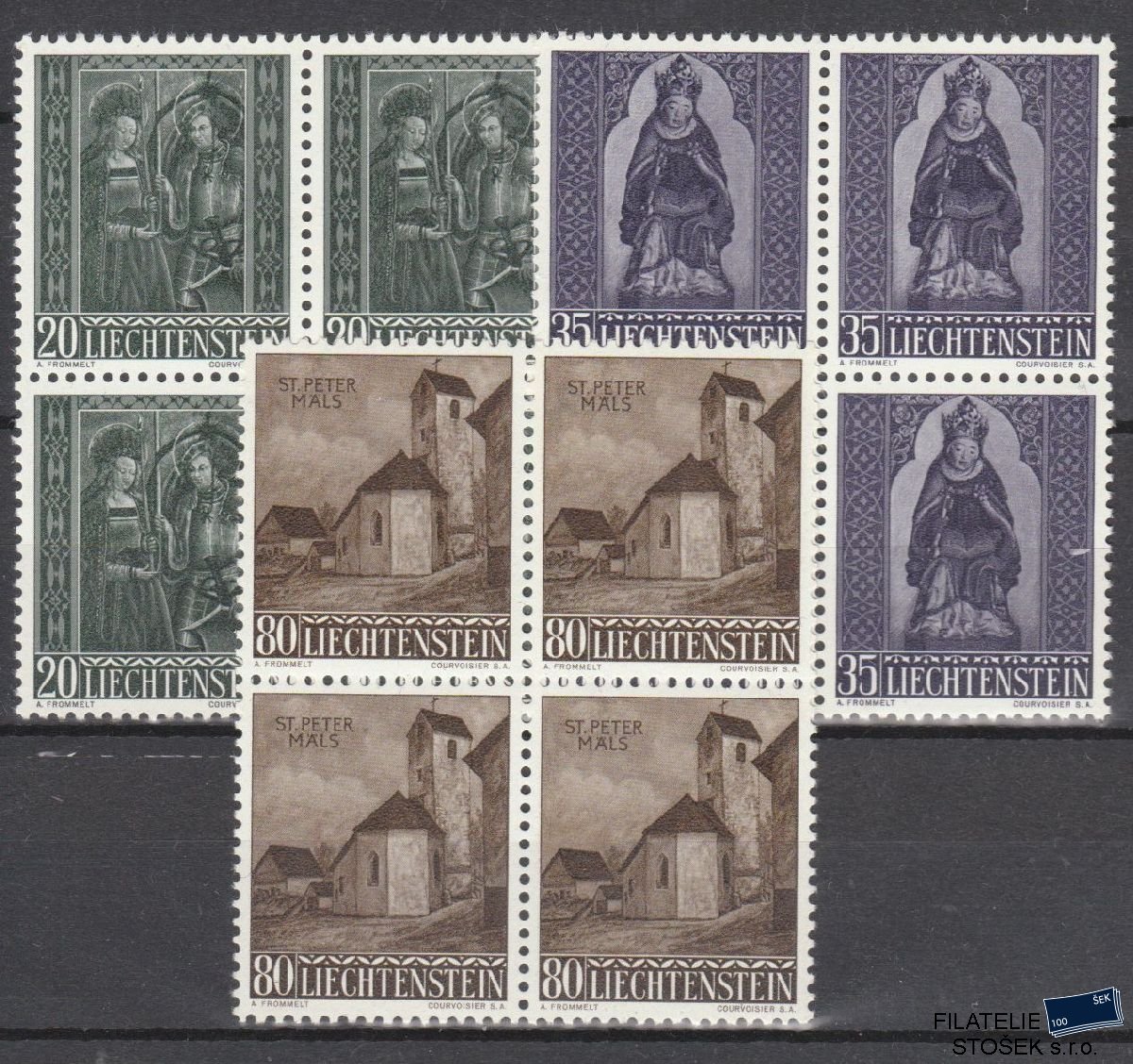 Liechtenstein známky Mi 374-76 4 Blok