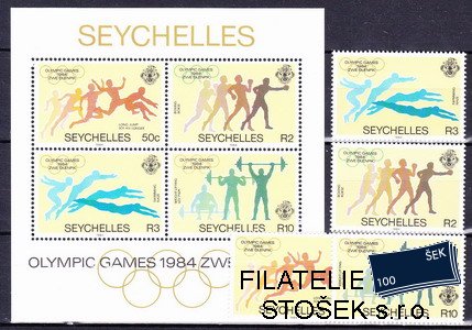 Seychelles známky Mi 0563-6+Bl.24