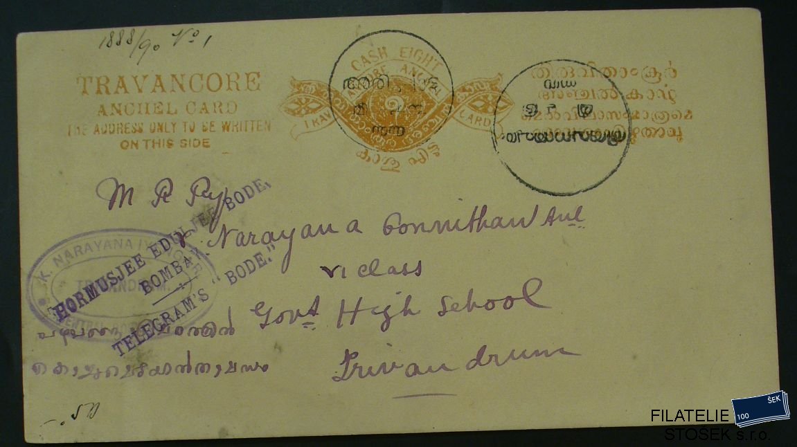 Travancore celistvosti - Telegrams 