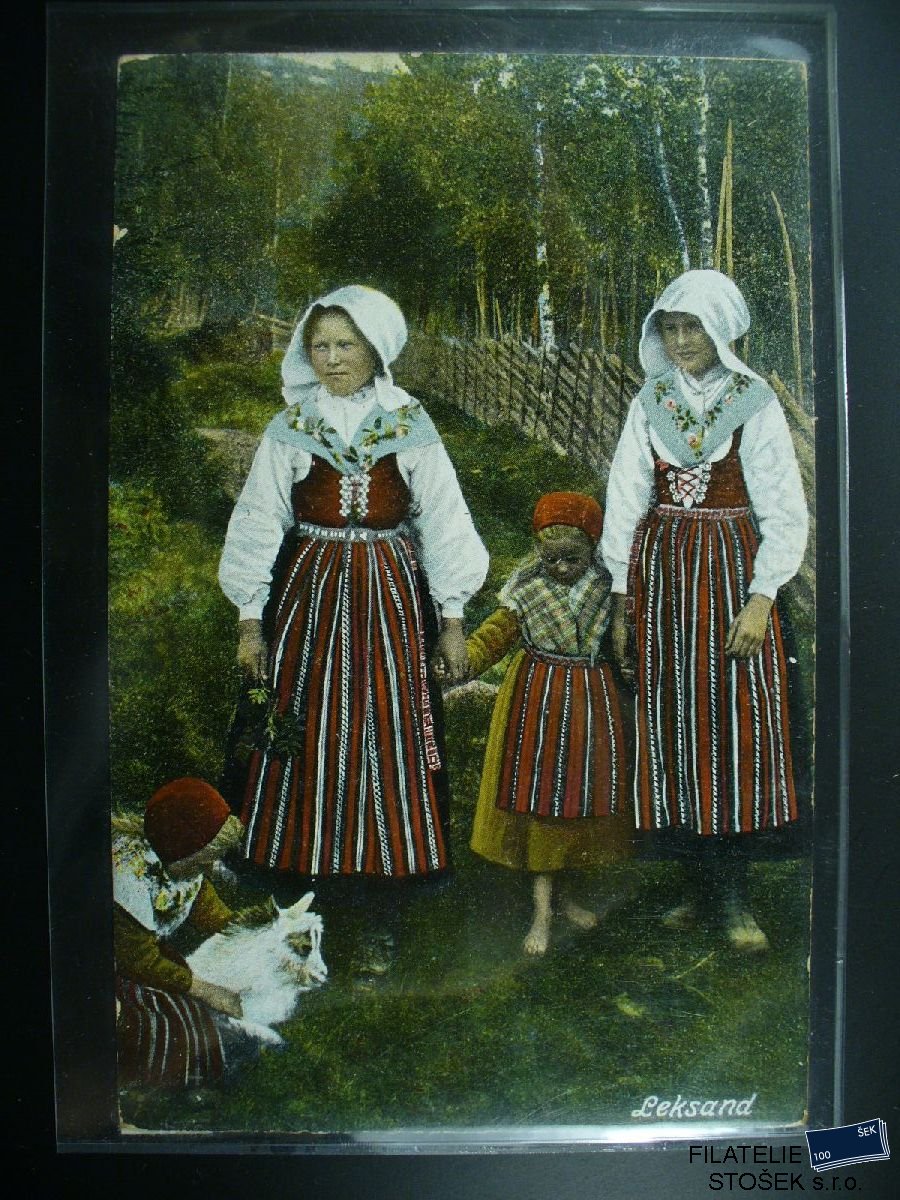 Námětová pohlednice - Lidé - Kroje - Švédsko