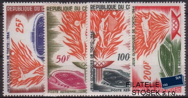 Congo fr. Mi 0052-5+Bl.1