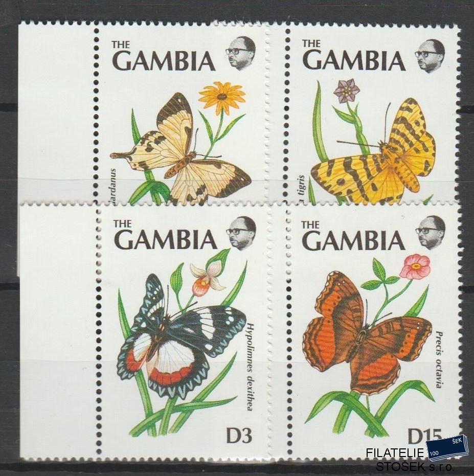 Gambia známky Mi 1164,67,68,71 - Motýi - NK