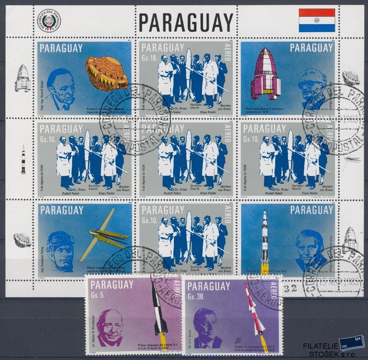 Paraguay - sestava známek  - Kosmos